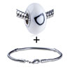 Black Letter D Polymer Clay  Beads   Bracelet  Combination