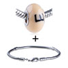 Black Letter E Polymer Clay  Beads   Bracelet  Combination