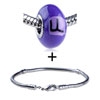 Black Letter F Polymer Clay  Beads   Bracelet  Combination