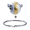  Gold  Wide Striped Bracelet Combination