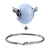Pale Blue Spiral Swirl Line Translucent Bracelet Combination