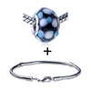 White And  Blue  Texture Dots Bracelet Combination