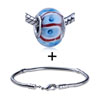Pale  Blue  Stripes Translucent Bracelet Combination