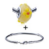 Yellow Petal  Red  Pistil Texture  Flower  Bracelet Combination