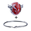 White Dancing Ribbon Bracelet Combination