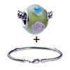 Pink And Blue Bubble Flower Translucent Bracelet Combination