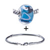  Blue  Murano Flows Pattern European Bead Bracelet Combination  ... 