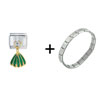Dangle Gold Tone Green Skirt Combination  Italian  Charm  ... 