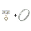 Open  Rhinestone   Heart  Italian Charm Bracelet
