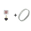 Daisy And  Heart  Italian Charm  Bracelet 