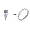 Silver Tone Winged Angel  Italian  Charm Bracelet