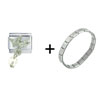 April Diamond Color  Baby  Angel Italian Charm Bracelet