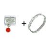 July Ruby Color  Baby  Angel Italian Charm Bracelet