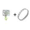 August Peridot Color  Baby  Angel Italian Charm Bracelet
