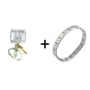 Silver Handcuffs &amp; Gold  Key  Italian Charm Bracelet