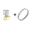 Gold Handcuffs &amp; Silver  Key  Italian Charm Bracelet