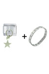 Silver Star Combination Italian Charm Bracelet