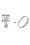 Silver  Heart  Italian  Charm  Bracelet