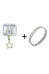 Open  Star   Italian   Charm  Bracelet