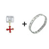  Cross  Red Combination Italian  Charm   Bracelet 