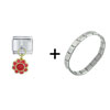  Flower   Red  Italian Charm Bracelet FBT_H641_PG_I03_STARTER