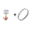  Water  Can Pink Italian Charm Bracelet