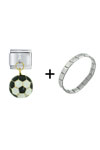  Soccer   Ball  Italian Charm Bracelet