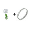  Rhinestone  Sandal Green Combination Italian Charm Bracelet