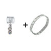 Silver  Tone Blue Studded Sandal Combination  Italian  Charm  ... 