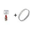  Rhinestone  Sandal Red Combination Italian Charm Bracelet