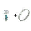  Rhinestone  Sandal Aqua Combination Italian Charm Bracelet