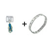  Rhinestone  Sandal Blue Shoes Combination Italian Charm  ... 