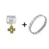 Rhinetone  Cross  Gold Italian Charm Bracelet  ... 