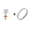 Dangle  Cross  Italian Charm Bracelet