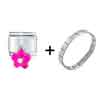  Pink  Studded Flower Italian Charm Bracelet