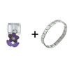  Purple   Flower  Italian Charm Bracelet FBT_H767_02_STARTER