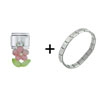 Light Pink Flower Combination Italian Charm Bracelet