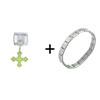 Glow In The Dark  Cross  Green Italian Charm Bracelet