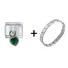 May  Emerald  Color Heart Italian Charm Bracelet  ... 