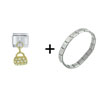 Rhinestone Fancy  Purse   Italian   Charm  Bracelet