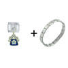 Silver Blue Rhinestone  Purse   Italian   Charm  Bracelet