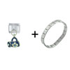  Rhinestone  Handbag Blue Italian Charm Bracelet