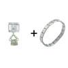 Rhinestone Purse  Silver   Italian   Charm   Bracelet 