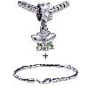 Dangle Green  Crystal  Butterfly Pattern European Bead Bracelet  ... 