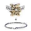  Gold  Crystal Flower Pattern European Bead Bracelet Combination