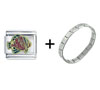 Purple Spade  Fish  Combination  Italian   Charm  Bracelet