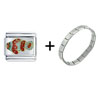 Clown  Fish  White And Red Combination  Italian   Charm  Bracelet