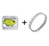 Crescent Angel  Fish  Combination  Italian   Charm  Bracelet