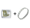 Gray  Kitty  Cat Italian Charm Bracelet