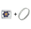 Glitter  Flower   Italian   Charm  Bracelet